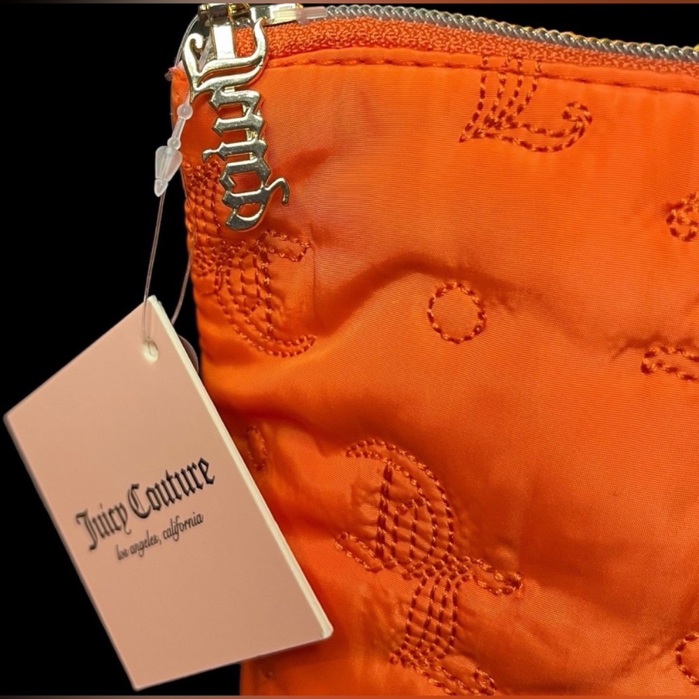 LARGE Juicy Couture Vibrant Orange Makeup Bag. Large 11x7.5 - Picture 4 of 5